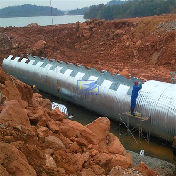 assembling the corrugated steel culvert